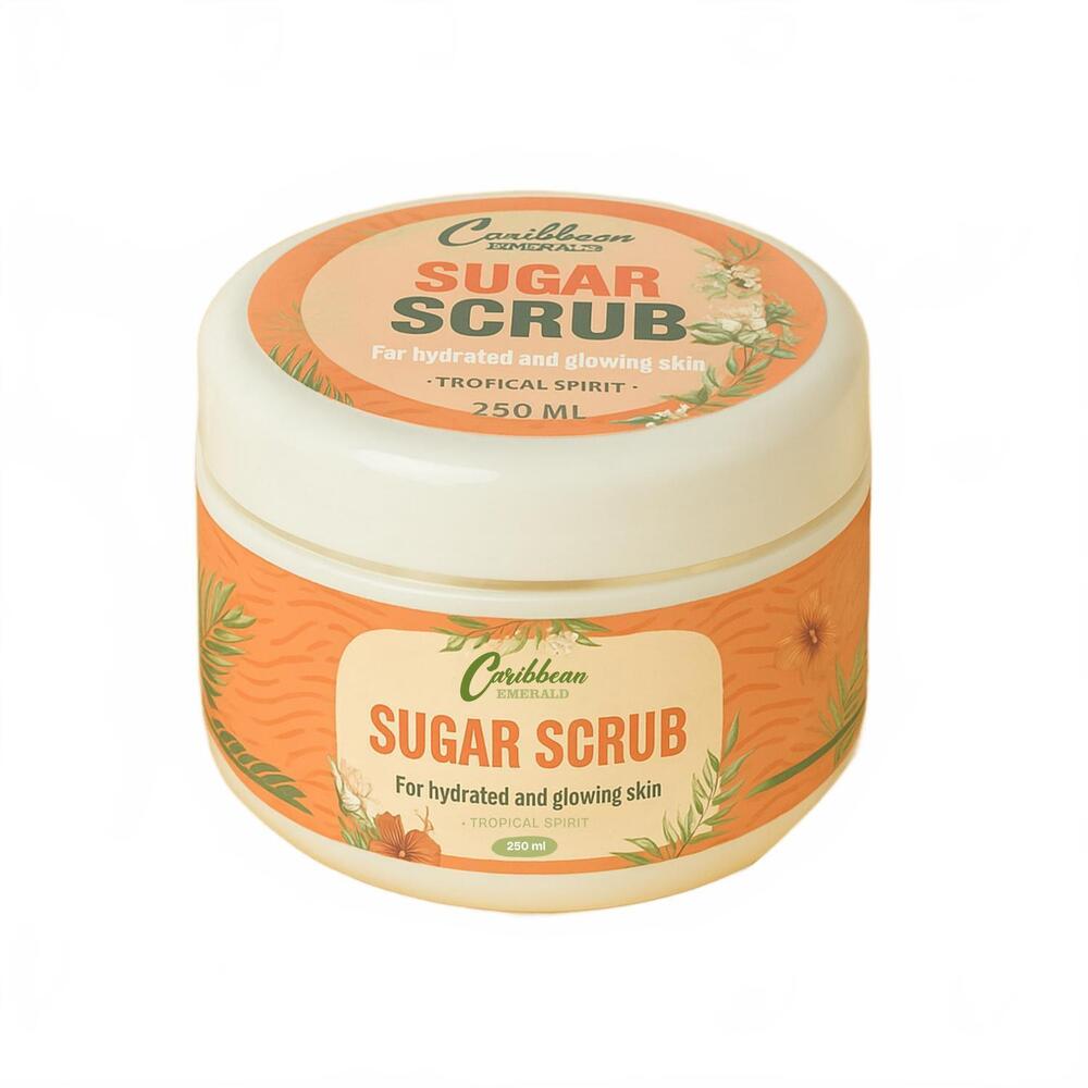 NEW CARIBBEAN EMERALD tropical spirit sugar scrub in orange